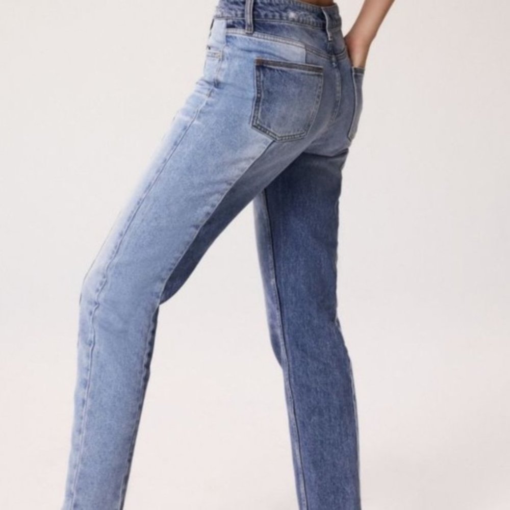 BDG High Rise Straight Two-tone Jeans